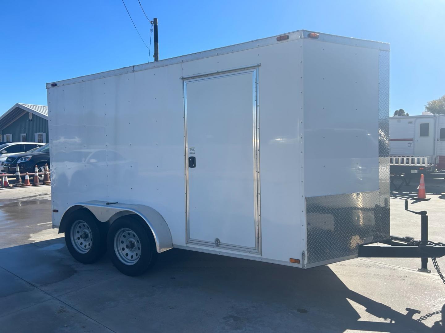 2020 White /TAN ENCLOSED TRAILER (59N1E1224LB) , located at 17760 Hwy 62, Morris, OK, 74445, 35.609104, -95.877060 - Photo#1